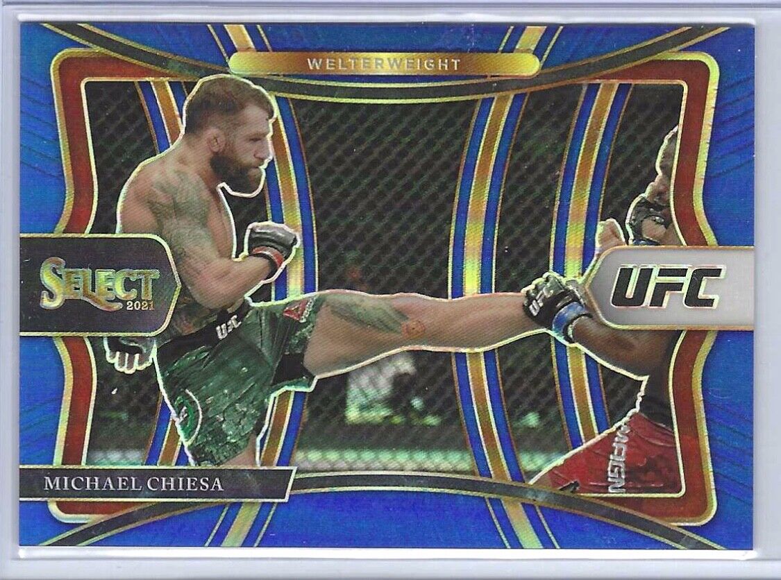 MICHAEL CHIESA 2021 SELECT UFC PREMIER LEVEL HEAVY WEIGHT BLUE PRIZM #D 46/49