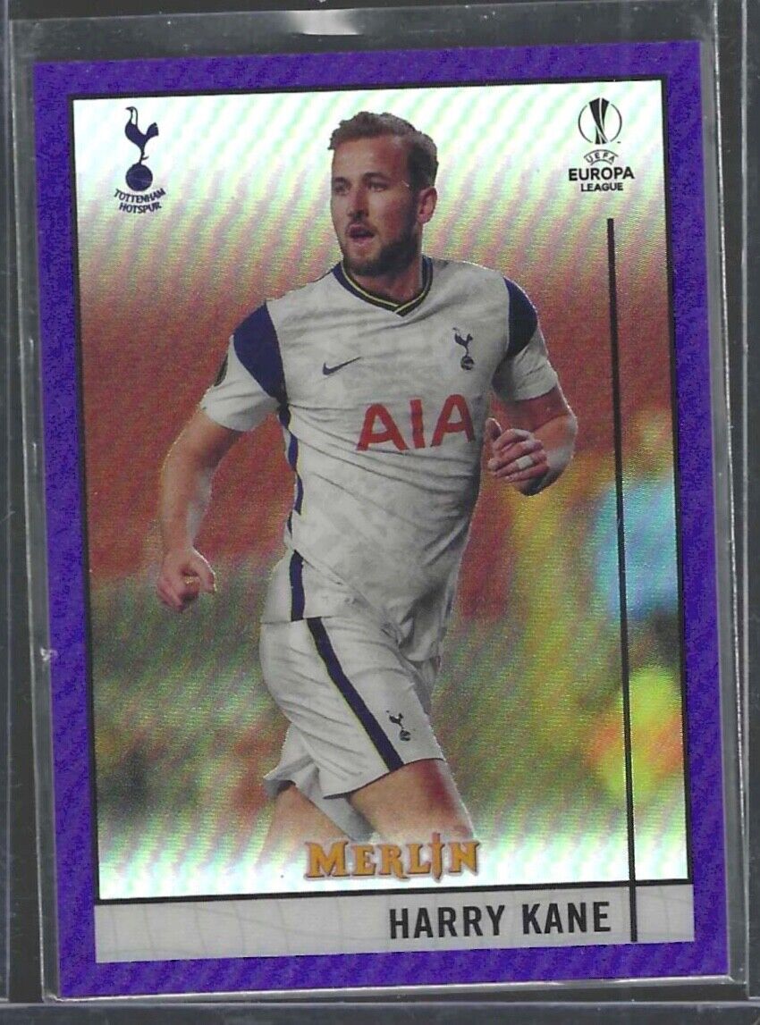 HARRY KANE 2020-21 TOPPS MERLIN PURPLE REFRACTOR #D 185/299