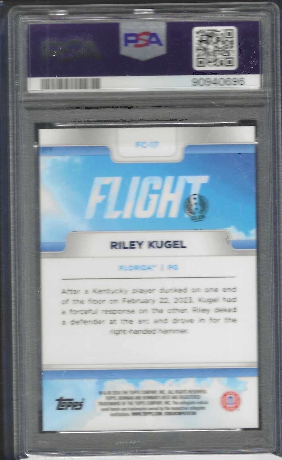 RILEY KUGEL 2023 BOWMAN U BEST FLIGHT CLUB CASE HIT REFRACTOR SSP PSA 9 POP 1/1