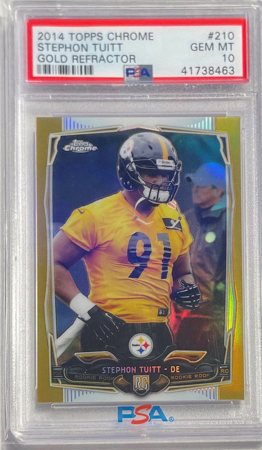 STEPHON TUITT 2014 TOPPS CHROME GOLD REFRACTOR RC #D /50 PSA 10 GEM MINT POP 1/1