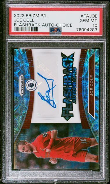 JOE COLE 2022 PANINI PRIZM PREMIER LEAGUE FLASHBACK CHOICE AUTO PSA 10 GEM POP 1