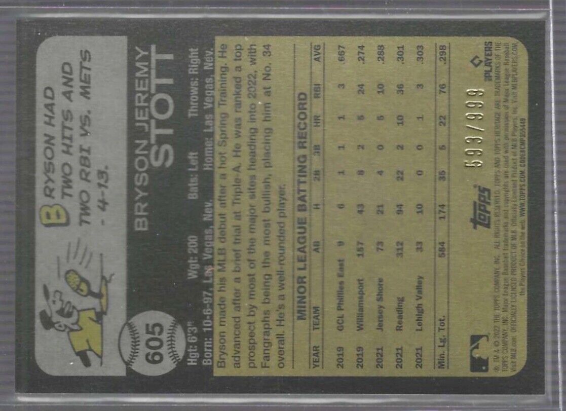 BRYSON SCOTT 2022 TOPPS HERITAGE CHROME ROOKIE RC #D 593/999