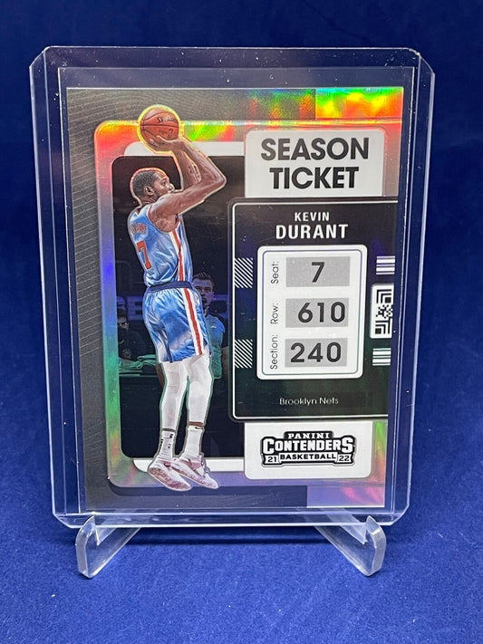 KEVIN DURANT 2021-22 CONTENDERS SP VARIATION SEASON TICKET SILVER PRIZM #84