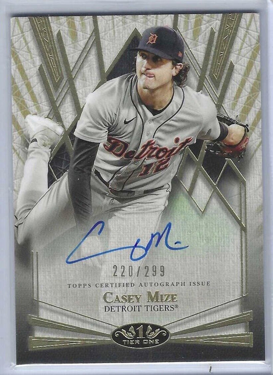 CASEY MIZE 2022 TOPPS TIER ONE BREAK OUT AUTO #D 220/299