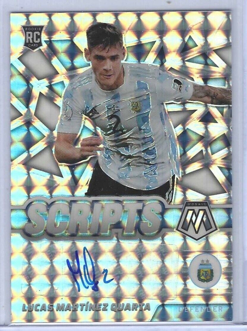 LUCAS MARTINEZ QUARTA 2021-22 PANINI MOSAIC SILVER PRIZM SCRIPTS AUTO RC #S-LMQ