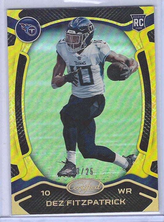 DEZ FITZPATRICK 2021 PANINI CERTIFIED GOLD MIRROR ROOKIE RC #D 13/25