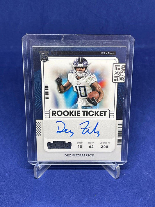 DEZ FITZPATRICK 2021 PANINI CONTENDERS ROOKIE TICKET ON CARD AUTO RC #130
