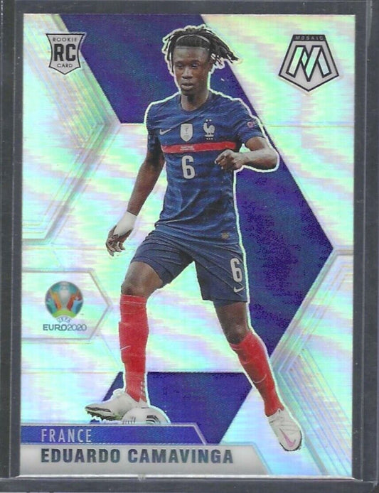 EDUARDO CAMAVINGA 2020-21 PANINI MOSAIC UEFA SILVER PRIZM ROOKIE RC #111