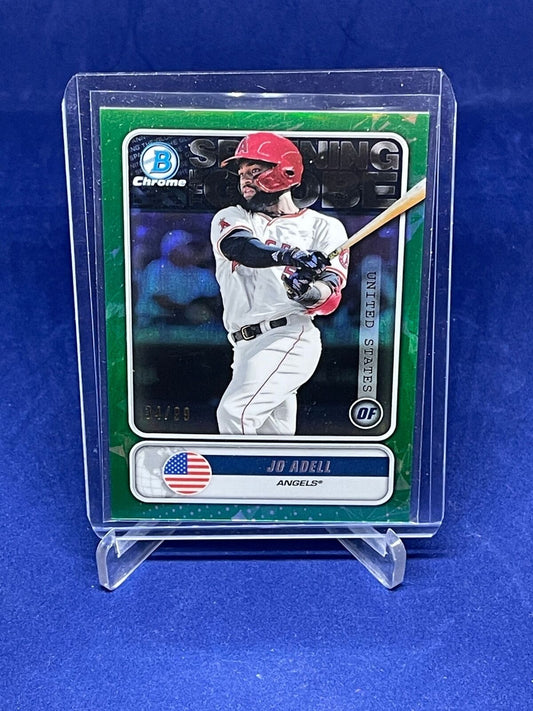 JO ADELL 2020 BOWMAN CHROME SPANNING THE GLOBE GREEN REFRACTOR PROSPECT #D 34/99