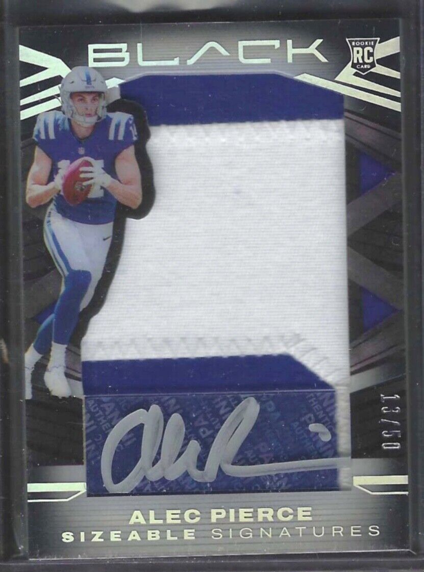 ALEC PIERCE 2022 PANINI BLACK RPA ROOKIE JUMBO PATCH AUTO RC #D 13/50