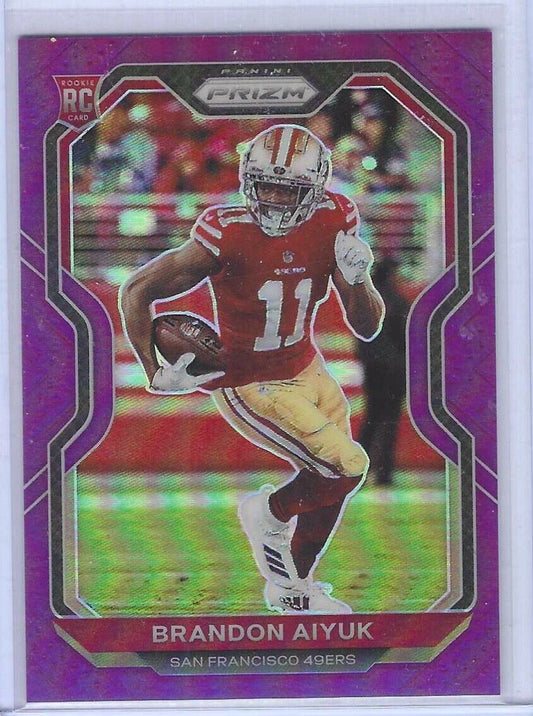 BRANDON AIYUK 2020 PANINI PRIZM PURPLE PRIZM ROOKIE RC #D 074/125