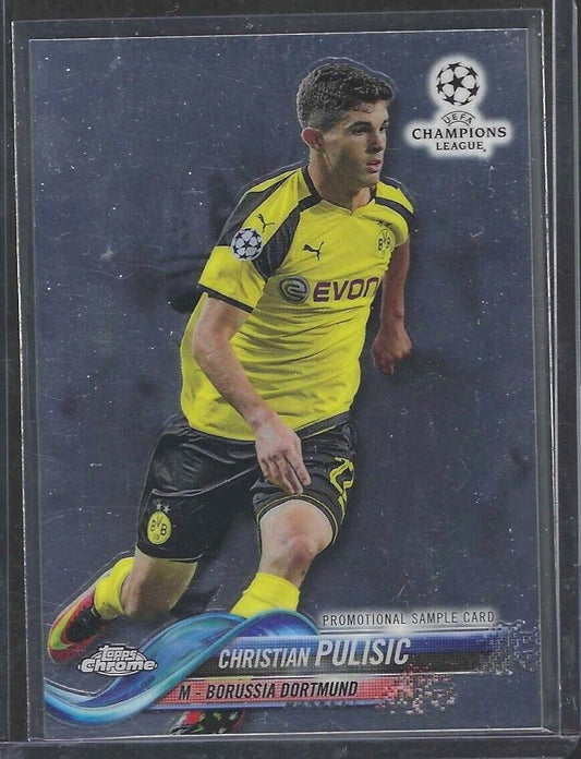 CHRISTIAN PULISIC 2017-18 TOPPS CHROME UEFA ROOKIE SAMPLE RC SP #LG-CP
