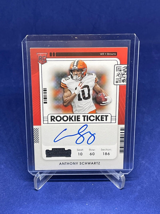 ANTHONY SCHWARTZ 2021 PANINI CONTENDERS ROOKIE TICKET ON CARD AUTO RC #128