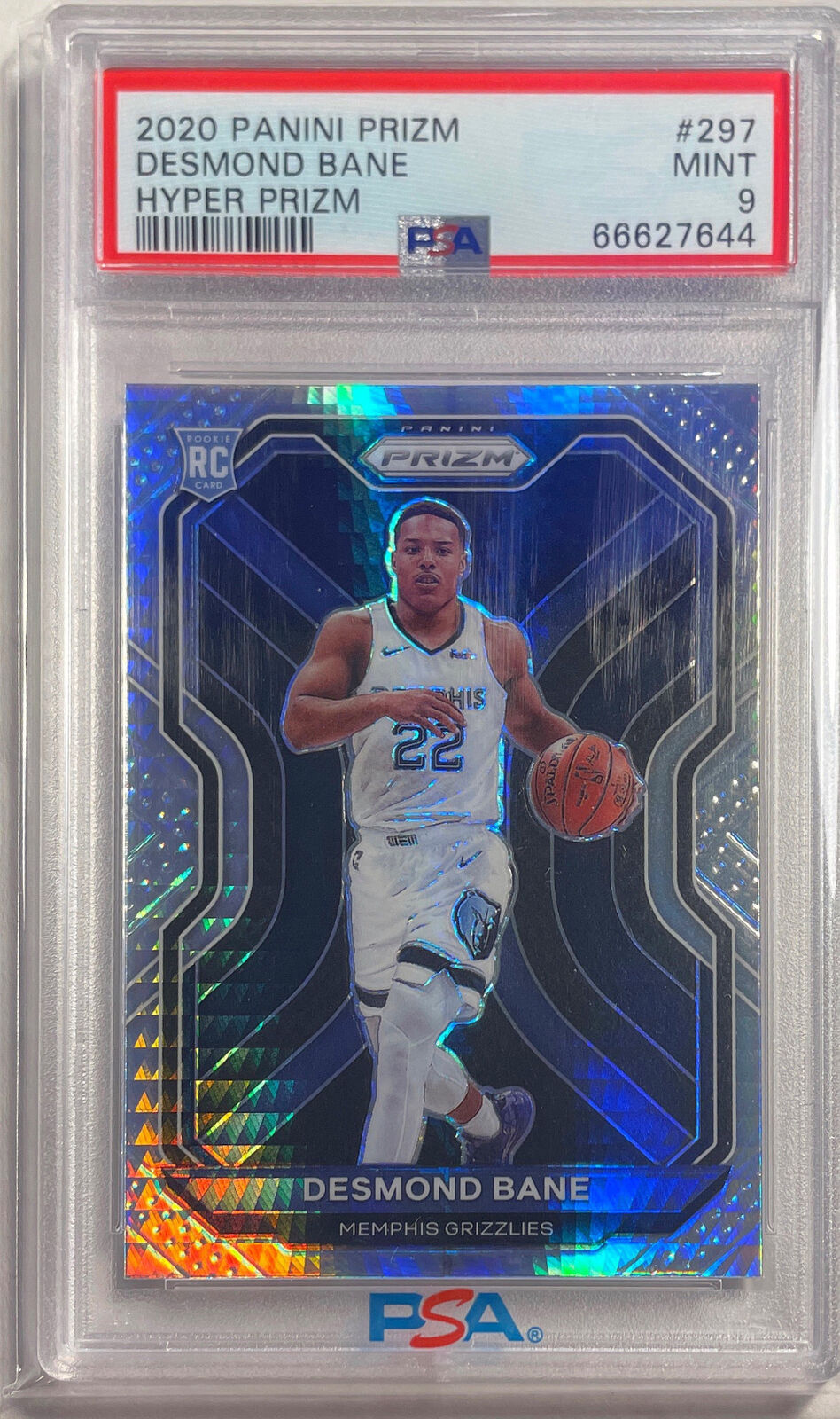 DESMOND BANE 2020-21 PANINI PRIZM HYPER PRIZMS SP ROOKIE RC #297 PSA 9 MINT