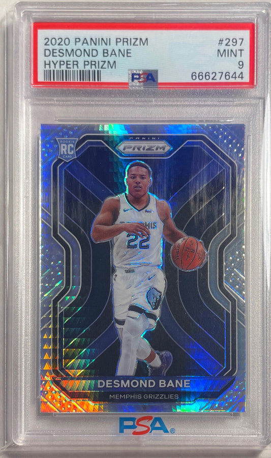 DESMOND BANE 2020-21 PANINI PRIZM HYPER PRIZMS SP ROOKIE RC #297 PSA 9 MINT