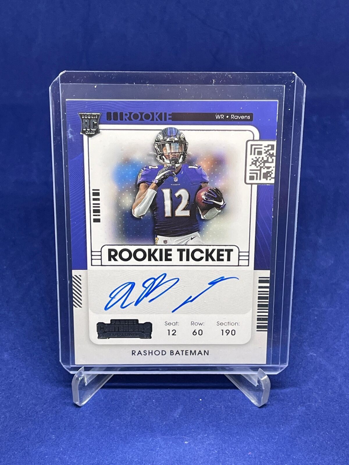 RASHOD BATEMAN 2021 PANINI CONTENDERS ROOKIE TICKET AUTO VARIATION SP RC #113