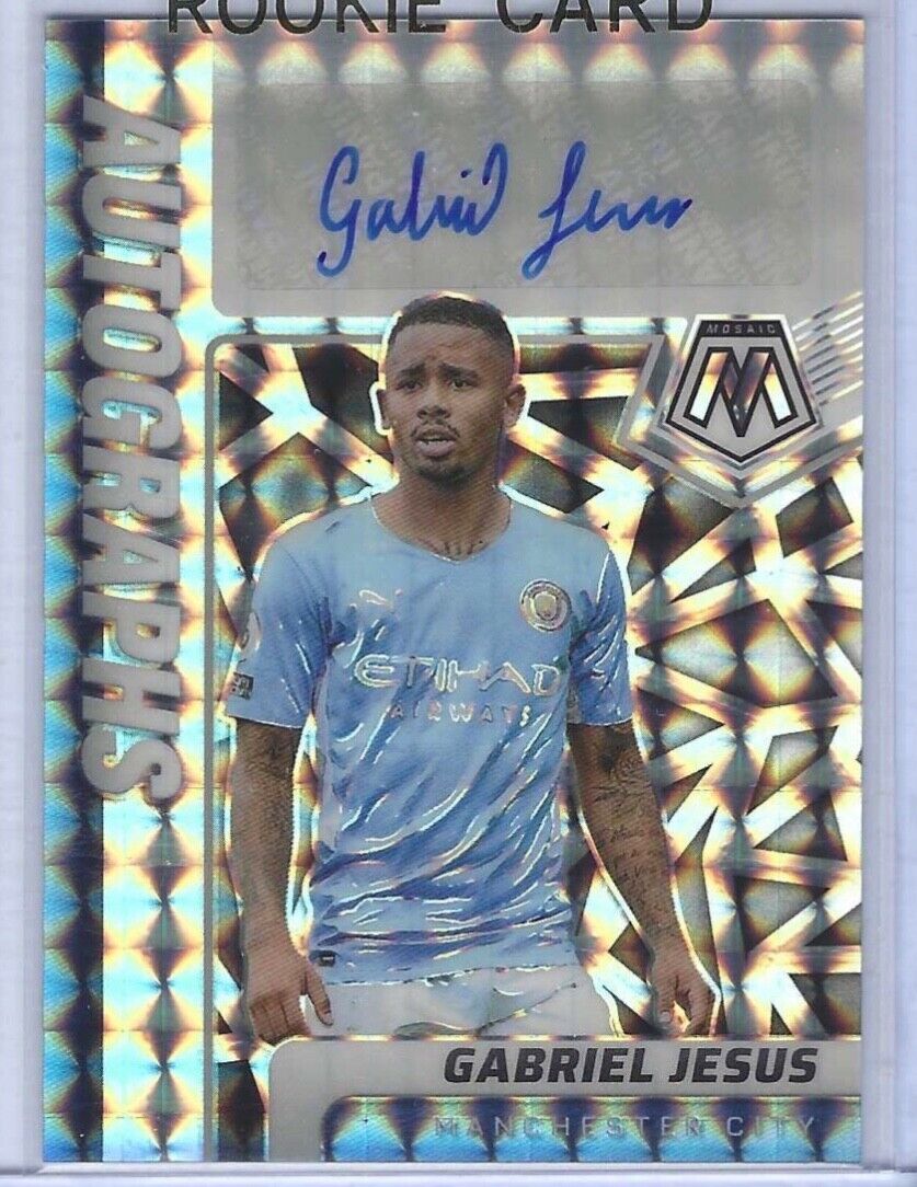 GABRIEL JESUS 2021-22 PANINI MOSAIC SILVER MOSAIC PRIZM AUTO #AM-GJ