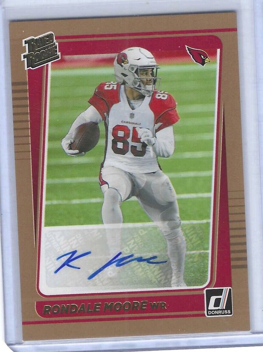 RONDALE MOORE 2021 PANINI DONRUSS BRONZE RATED ROOKIE AUTO RC #270