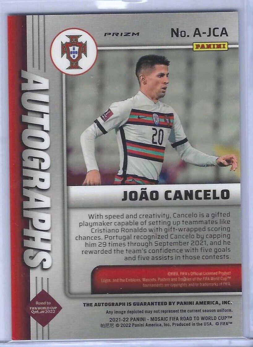 JOAO CANCELO 2021-22 PANINI MOSAIC SILVER MOSAIC PRIZM AUTO #A-JCA