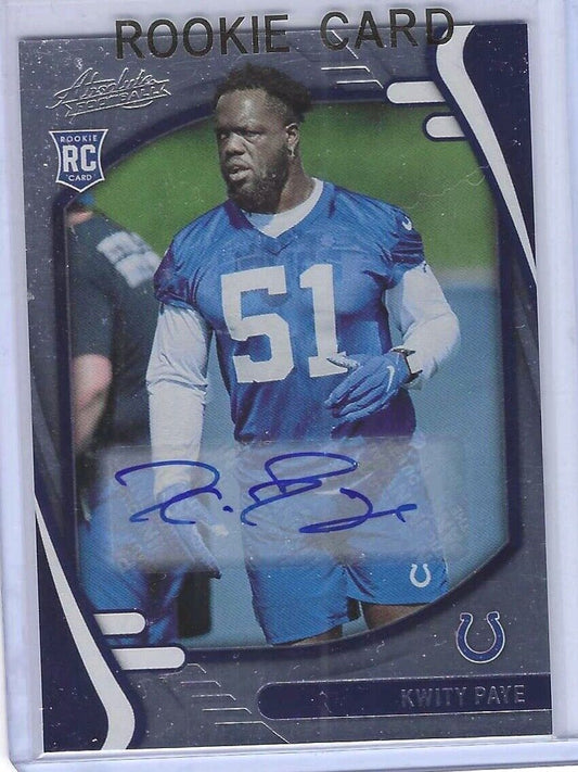 KWITY PAYE 2021 PANINI ABSOLUTE ROOKIE AUTO RC #150