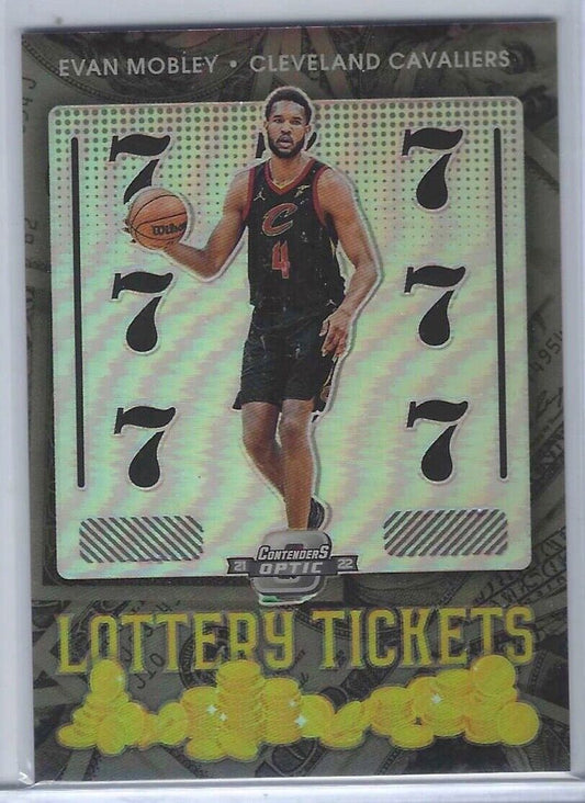 EVAN MOBLEY 2021-22 PANINI OPTIC CONTENDERS LOTTERY TICKETS HOLO ROOKIE RC #3