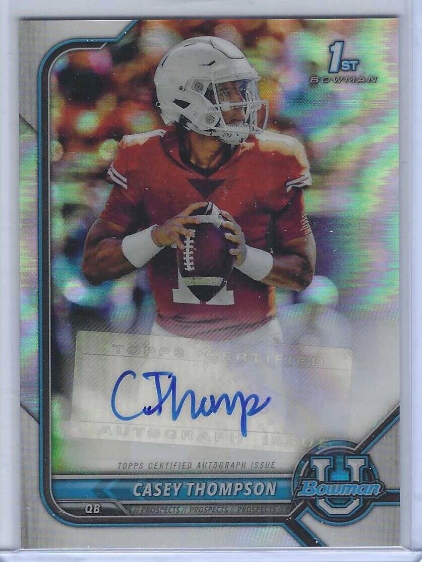 CASEY THOMPSON 2022 BOWMAN UNIVERSITY REFRACTOR 1ST PROSPECT NEBRASKA AUTO