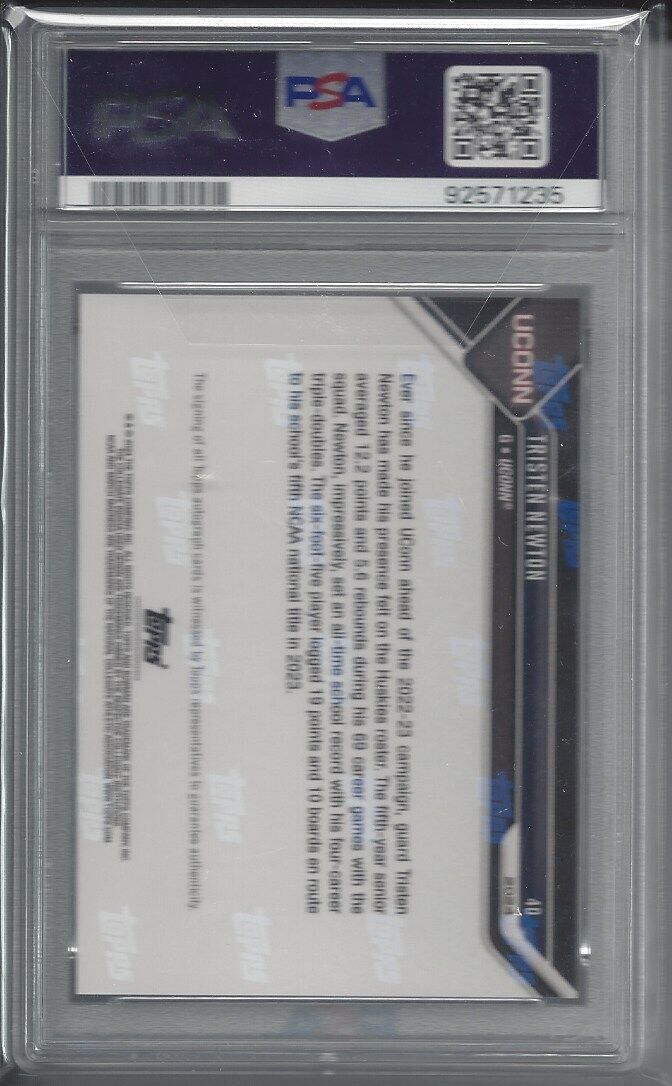TRISTEN NEWTON 2023 BOWMAN U NOW MARCH MADNESS RED AUTO RC #D 5/10 PSA 10 POP 1