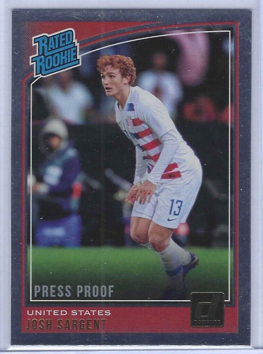 JOSH SARGENT 2018-19 PANINI DONRUSS SILVER FOIL PRESS PROOF RATED ROOKIE RC #200