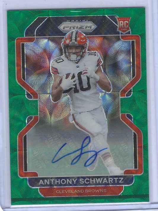 ANTHONY SCHWARTZ 2021 PANINI PRIZM GREEN SCOPE PRIZM ROOKIE AUTO RC #D 04/75