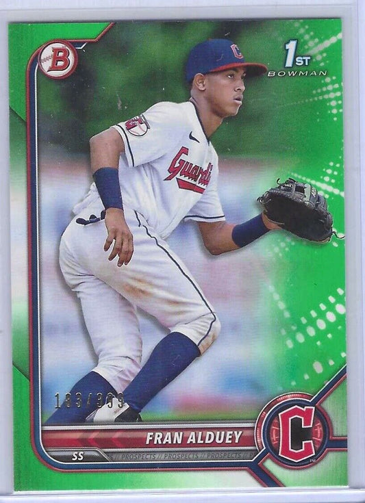 FRAN ALDUEY 2022 BOWMAN GREEN 1ST BOWMAN PROSPECT #D 183/399
