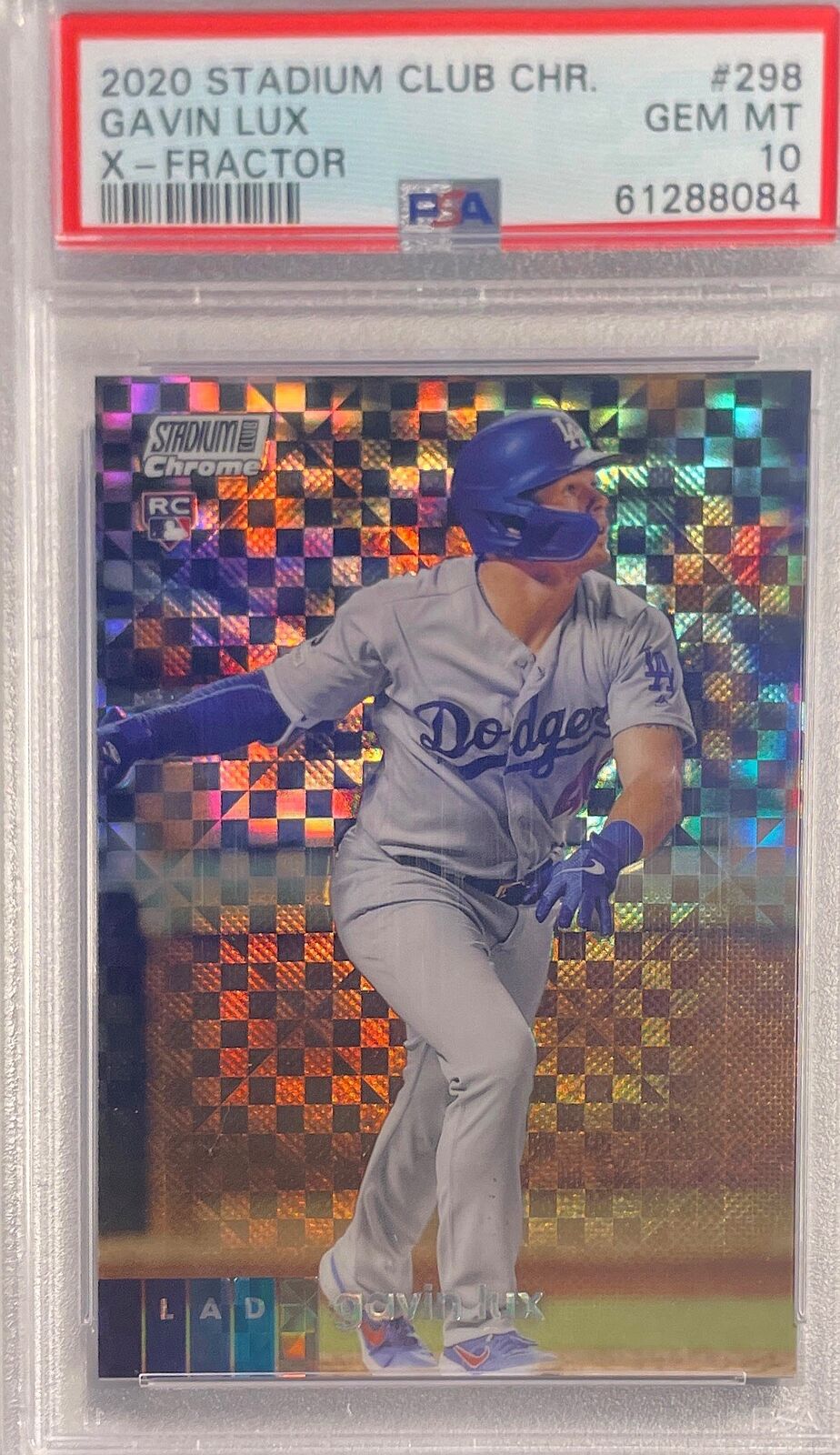 GAVIN LUX 2020 STADIUM CLUB CHROME X-FRACTOR RC #298 PSA 10 GEM MINT POP 6