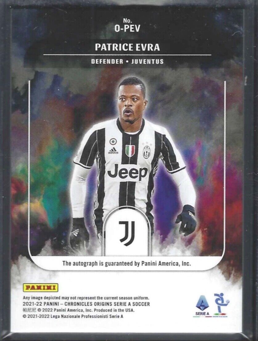 PATRICE EVRA 2021-22 PANINI CHRONICLES ORIGINS AUTO #D 315/500