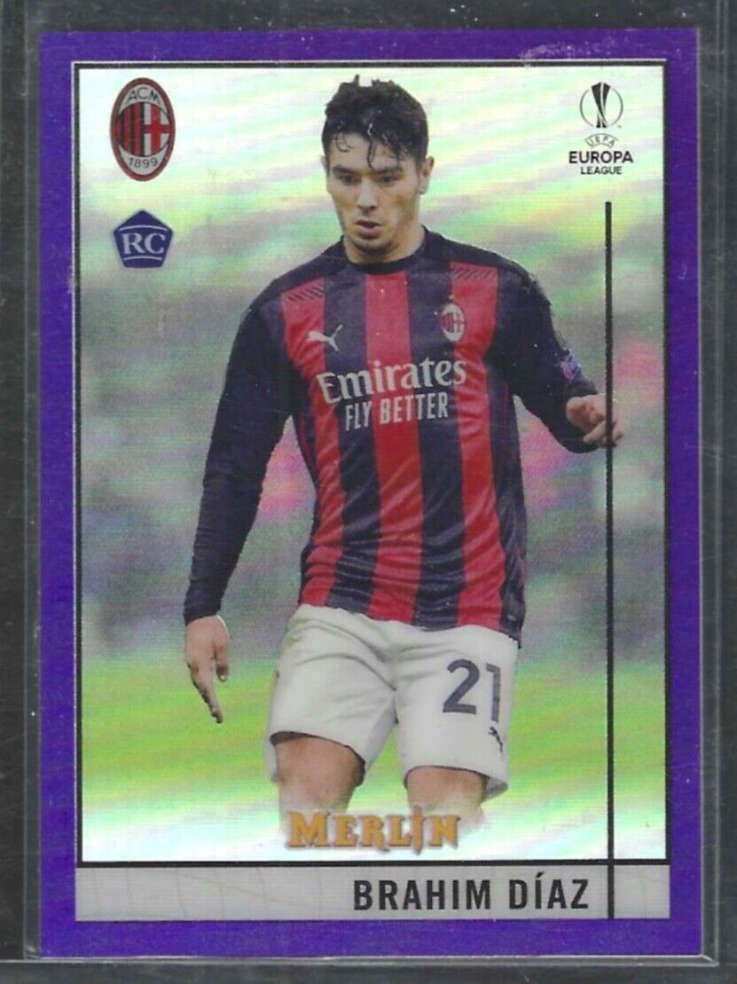 BRAHIM DIAZ 2020-21 TOPPS MERLIN UEFA PURPLE REFRACTOR ROOKIE RC #D 251/299