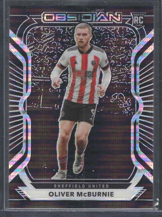 OLIVER MCBURNIE 2020-21 PANINI OBSIDIAN ETCH WHITE PULSAR ROOKIE RC #D 07/11