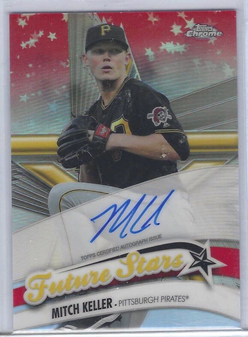MITCH KELLER 2021 TOPPS CHROME FUTURE STARS RED REFRACTOR AUTO #D 4/5