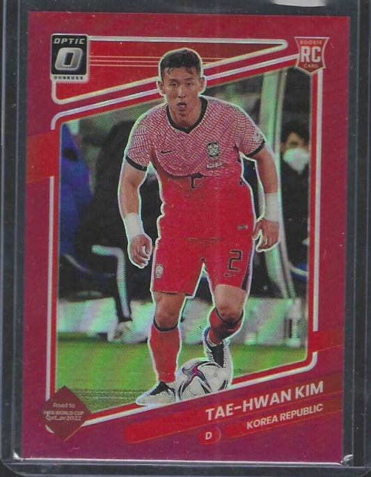 TAE-HWAN KIM 2021-22 DONRUSS ROAD QATAROPTIC RED HOLO ROOKIE RC #D 73/149