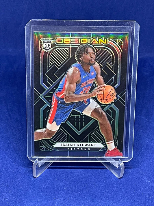 ISAIAH STEWART 2020-21 PANINI OBSIDIAN ELECTRIC ETCH GREEN ROOKIE RC #D 5/25