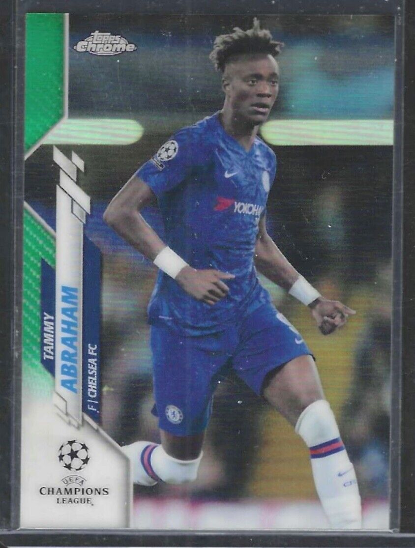 TAMMY ABRAHAM 2019-20 TOPPS CHROME UEFA GREEN REFRACTOR RC #D 80/99