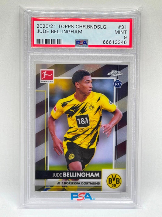 JUDE BELLINGHAM 2020-21 TOPPS CHROME BUNDESLIGA #31 ROOKIE RC PSA 9 MINT