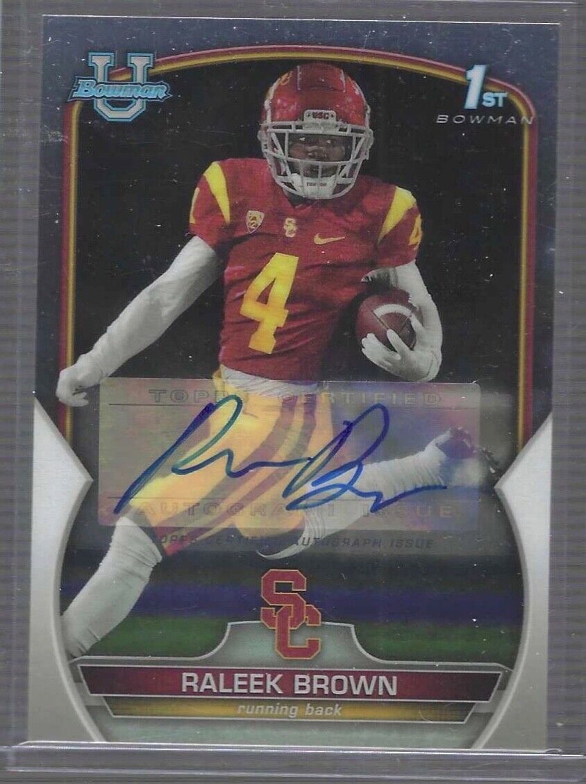 RALEEK BROWN 2022 BOWMAN UNIVERSITY CHROME 1ST PROSPECT AUTO #83