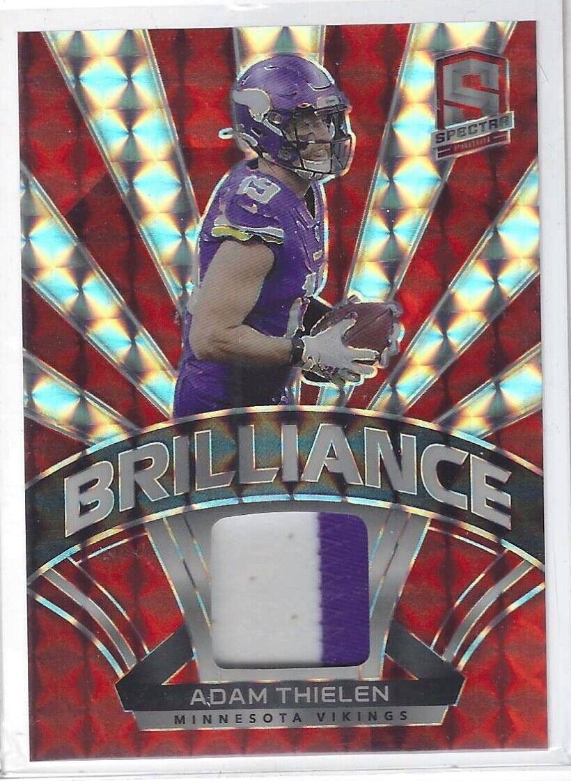 ADAM THIELEN 2021 PANINI SPECTRA NEON ORANGE BRILLIANCE PATCH #D 05/10