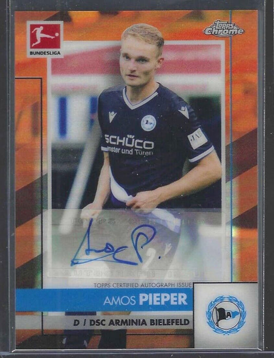 AMOS PIEPER 2020-21 TOPPS CHROME BUNDESLIGA ORANGE REFRACTOR AUTO #D 17/25