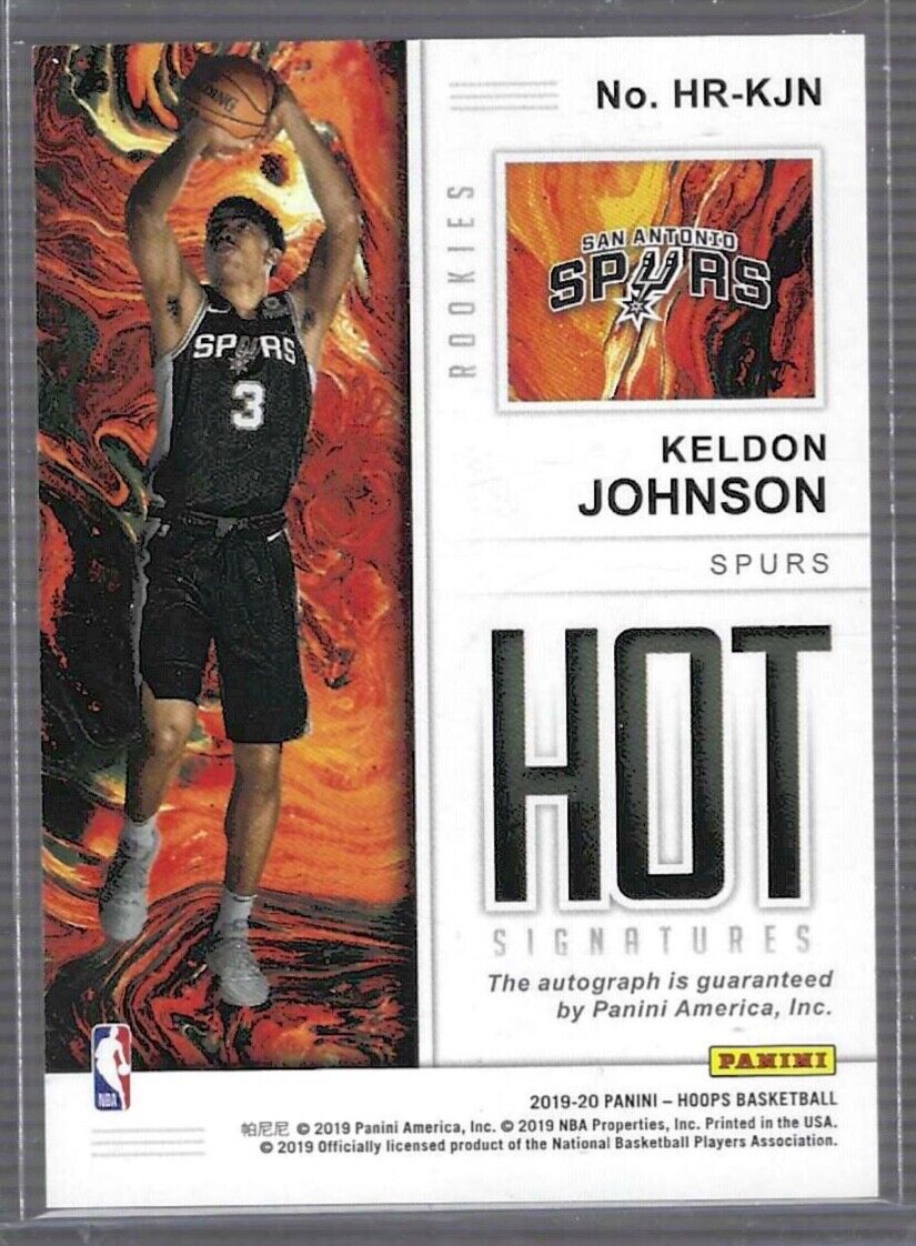 KELDON JOHNSON 2019-20 PANINI NBA HOOPS ROOKIE HOT SIGNATURES AUTO #HR-KJN