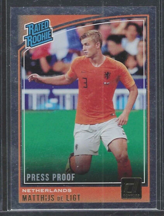 MATTHIJS DE LIGT 2018-19 PANINI DONRUSS SILVER PRESS PROOF RATED ROOKIE RC #195