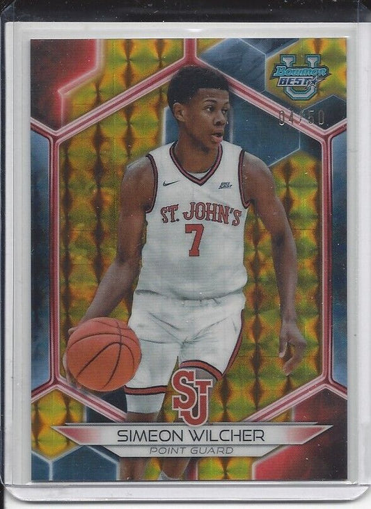 SIMEON WILCHER 2023 BOWMANS BEST GOLD GEOMETRIC ST JOHNS REFRACTOR #D 4/50