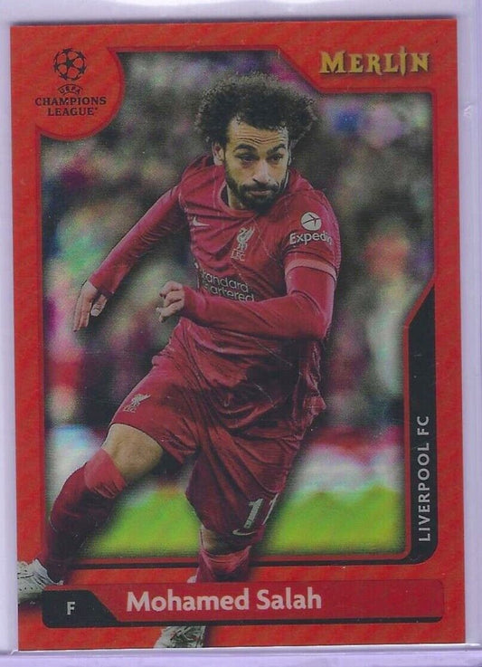 MOHAMED SALAH 2021-22 TOPPS MERLIN ORANGE REFRACTOR #D 21/25