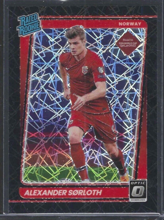 ALEXANDER SORLOTH 2021-22 DONRUSS QATAR OPTIC BLACK VELOCITY ROOKIE RC #D 24/25