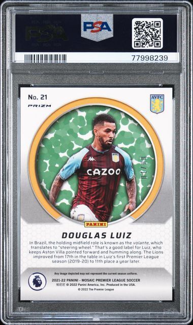 DOUGLAS LUIZ 2021 MOSAIC INTERNATIONAL MEN MASTERY GOLD PRIZM /10 PSA 10 POP 1/1