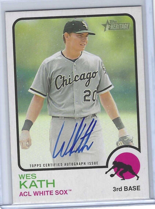 WES KATH 2022 TOPPS HERITAGE MINOR LEAGUE PROSPECT REAL ONE AUTO #ROA-WK