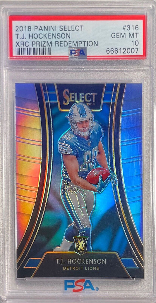 T.J. HOCKENSON 2018 SELECT XRC REDEMPTION PRIZM RC #316 PSA 10 GEM MINT POP 13
